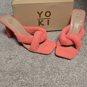 Brand New Fuschia Pink slippers mule sandals Heel size 10